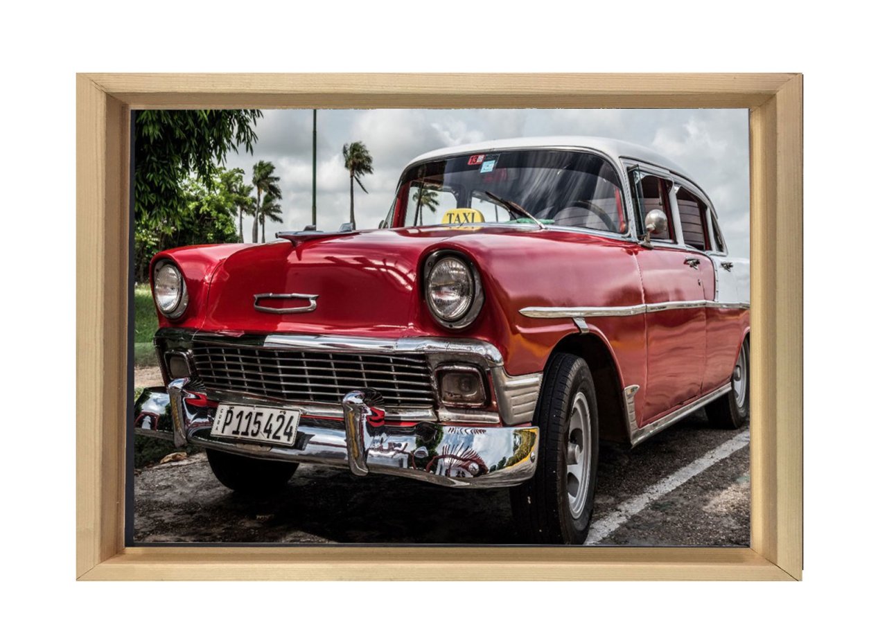 Chevrolet Bel-Air 1958 Tablosu Naturel Ahşap - 40x60