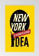 New York Yazısı Tablosu Çerçevesiz - 45x30
