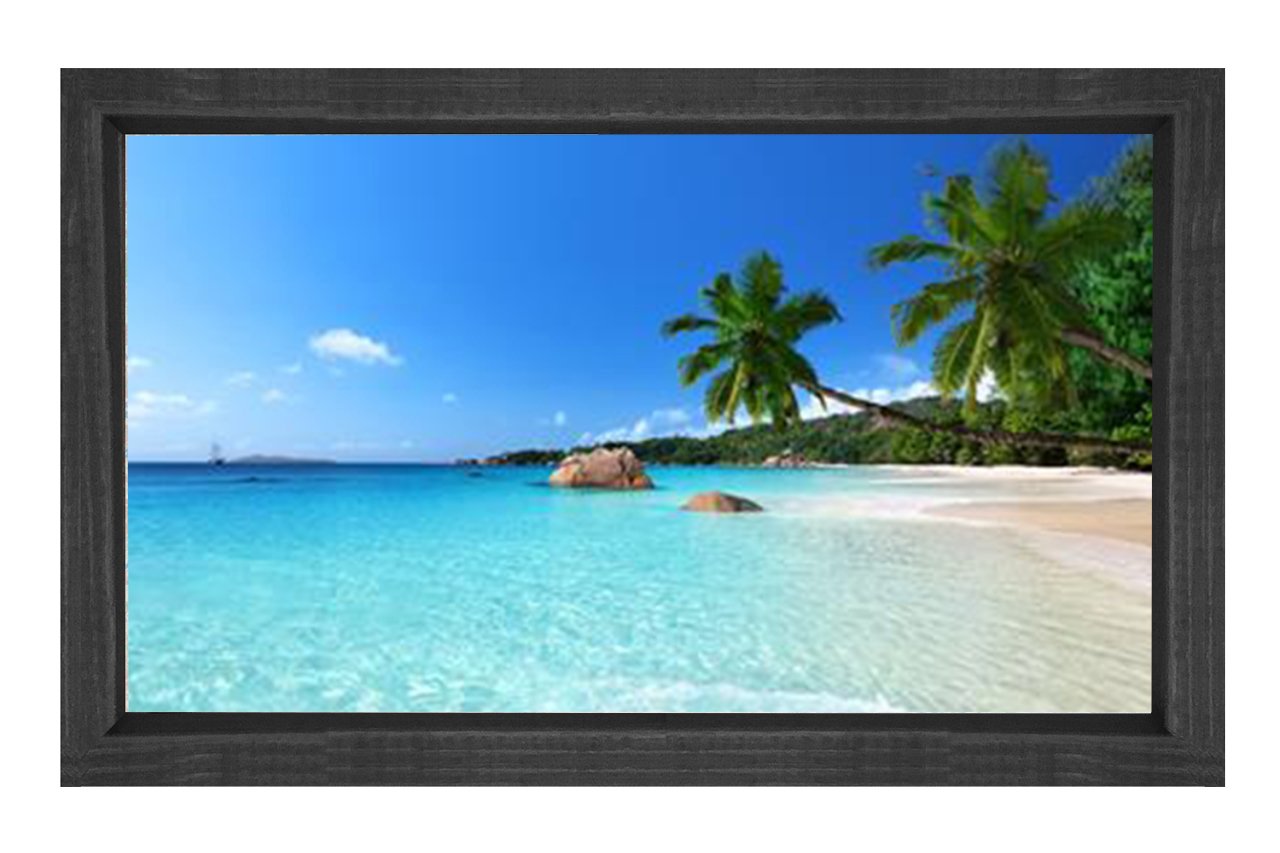 Tropikal Manzara Tablosu Siyah Ahşap Çerçeve - 40x60