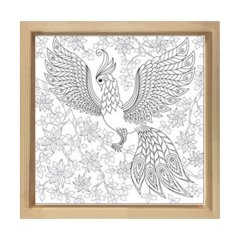Güzel Kuş Boyama Tablo Tablosu Naturel Ahşap Çerçeve - 90x90