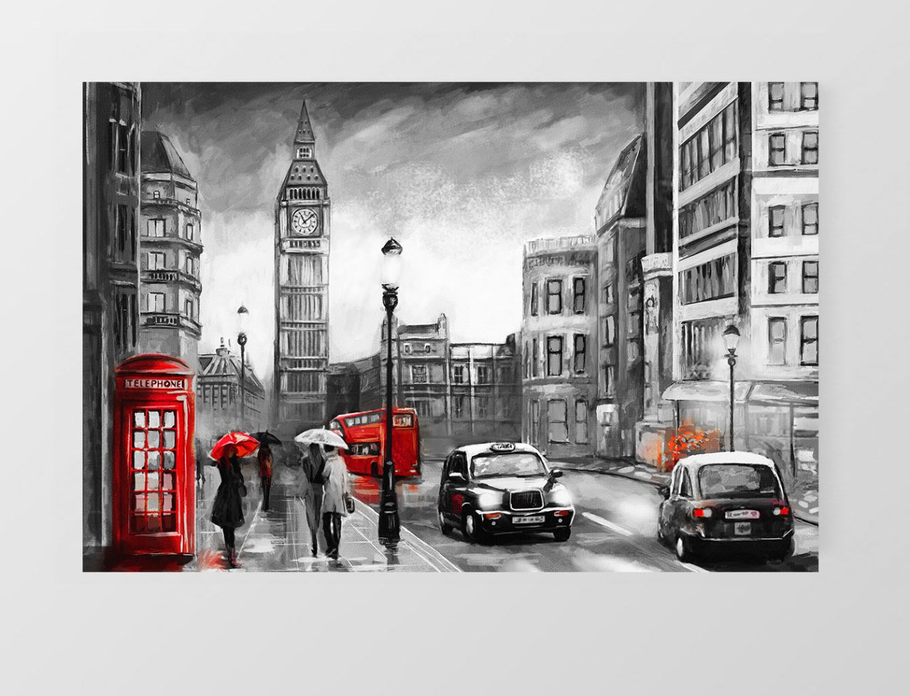 Londra Tablosu Çerçevesiz - 100x200