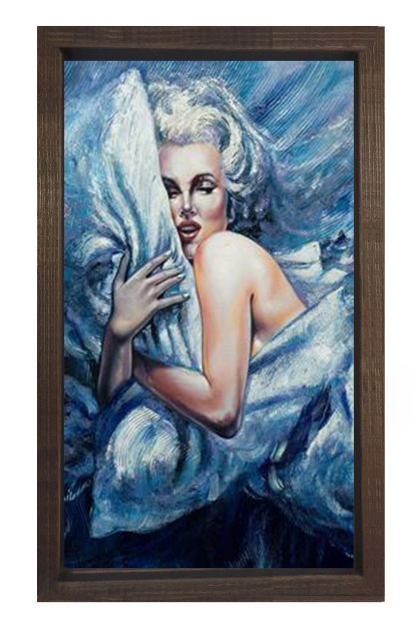 Kadın Uyurken Tablosu Kahverengi Ahşap Çerçeve - 100x200