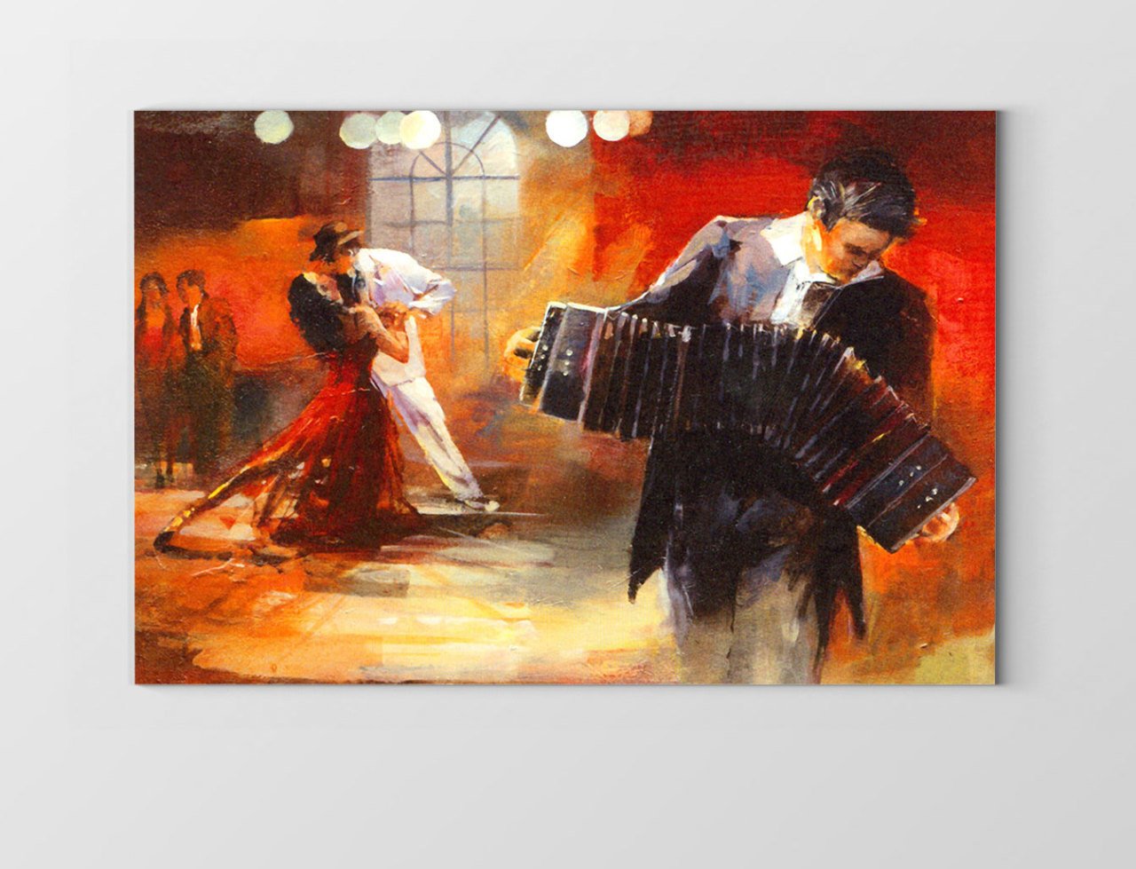 Akerdeoncu Ve Tango Dansı Tablosu Çerçevesiz - 50x90