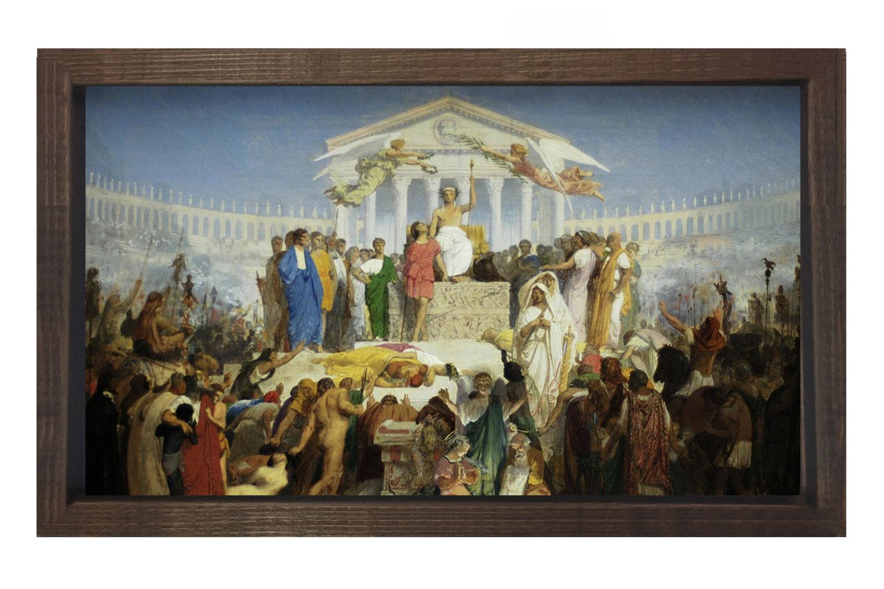 jean leon gerome auguste Kahverengi Ahşap Çerçeve - 100x150