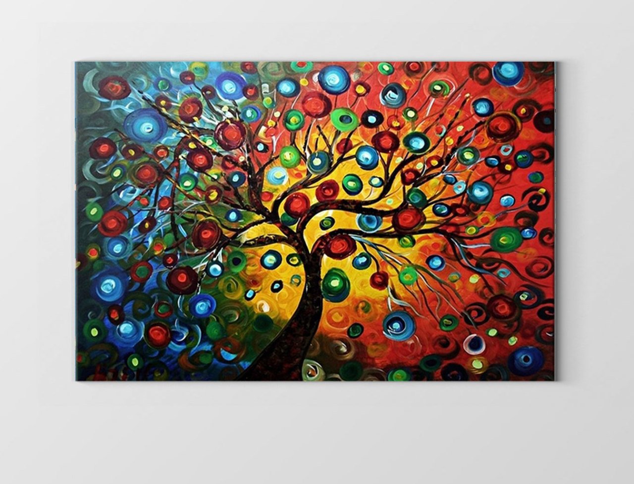 Soyut Nazar  Ağacı Tablosu Çerçevesiz - 50x70