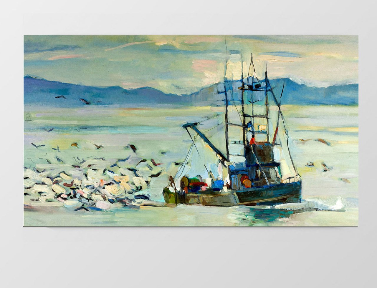 Balıkçı Teknesi  Reprödiksiypn Tablosu Çerçevesiz - 100x200