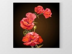 Dekoratif Güller Tablosu Çerçevesiz - 100x100