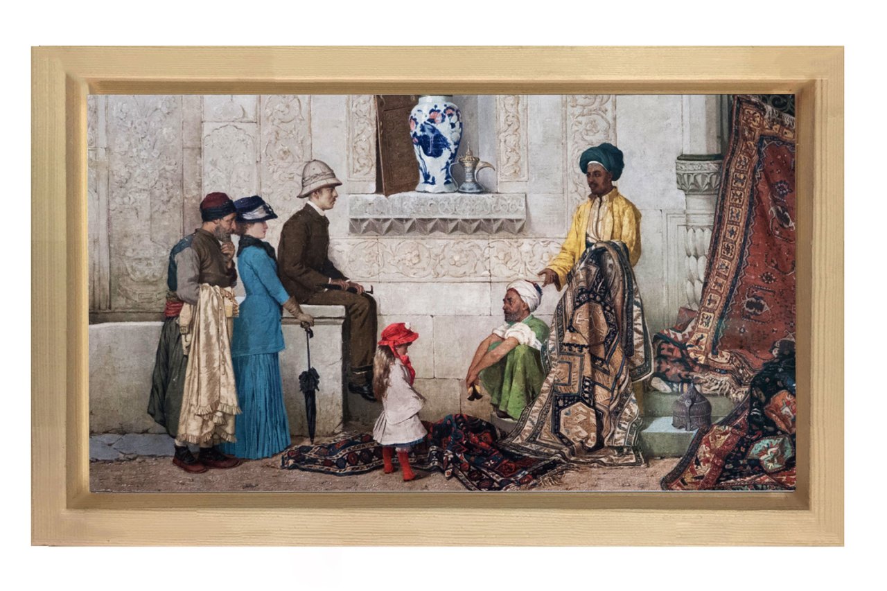 Osman Hamdi Bey Tablosu Naturel Ahşap Çerçeve - 45x30