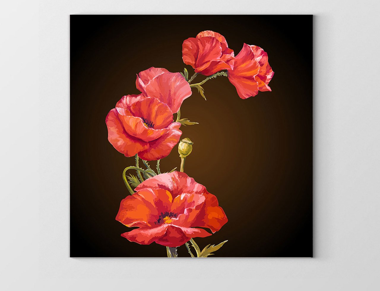 Dekoratif Güller Tablosu Çerçevesiz - 40x40
