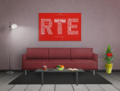 RTE Yazısı Tablosu Kahverengi Ahşap - 45x30