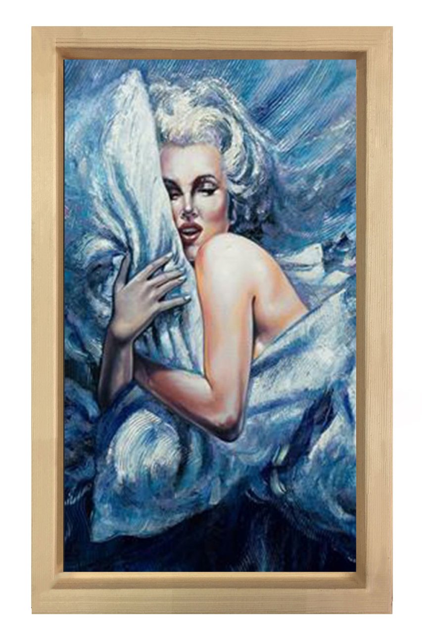 Kadın Uyurken Tablosu Naturel Ahşap Çerçeve - 100x200