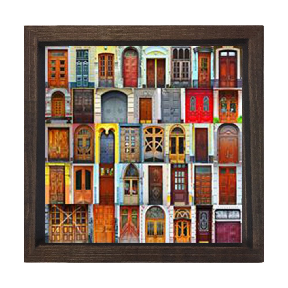Kapılar Tablosu Kahverengi Ahşap Çerçeve - 60x60