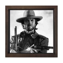 Clint Eastwood  Tablosu Kahverengi Ahşap Çerçeve - 100x100