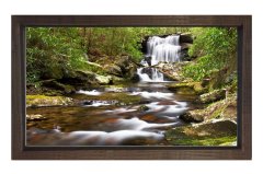 Orman Şelalesi Tablosu Kahverengi Ahşap Çerçeve - 100x150