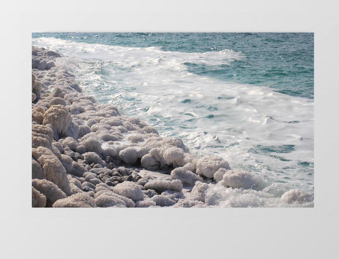Taşlı Kıyı Ve Deniz Tablosu Çerçevesiz - 50x90