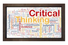 Critical Thinking =Kritik Düşün Tablosu Kahverengi Ahşap Çerçeve - 50x90