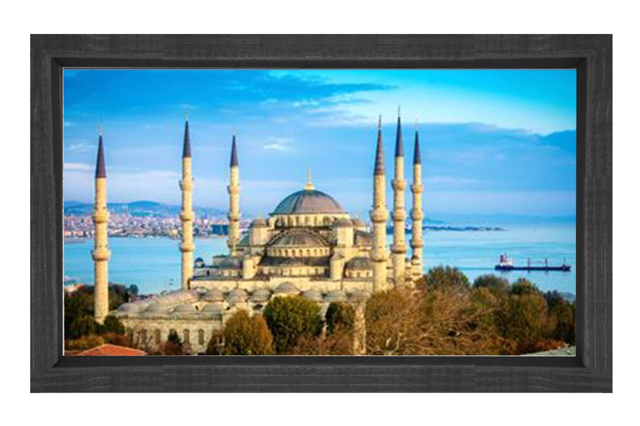 Sultan Ahmet Camii Tablosu Siyah Ahşap Çerçeve - 100x150