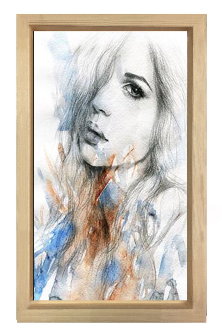 Kadın Yüzü Tablosu Naturel Ahşap - 100x150