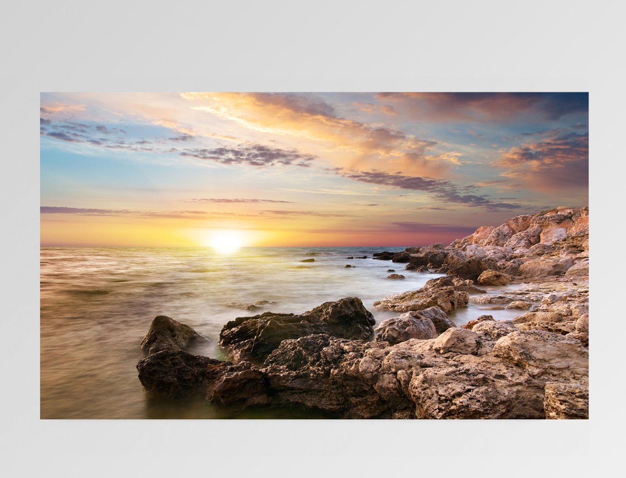 Güneş Batımı Ve Deniz Manzarası Tablosu Çerçevesiz - 45x30