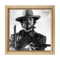 Clint Eastwood  Tablosu Naturel Ahşap Çerçeve - 90x90