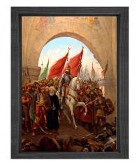 Fatih Sultan Mehmet Tablosu Siyah Ahşap Çerçeve - 100x150