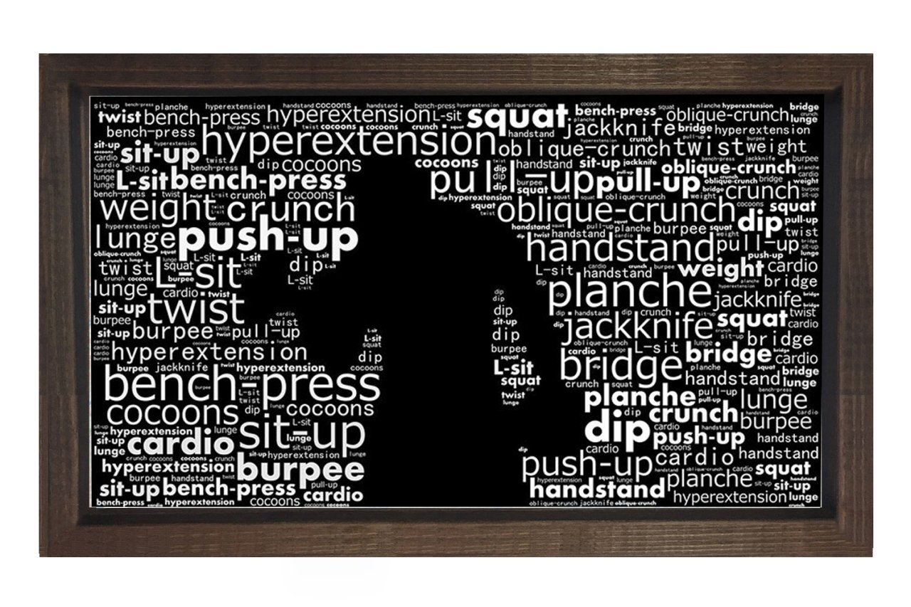 Spor Tipografi Tablosu Kahverengi Ahşap - 40x60