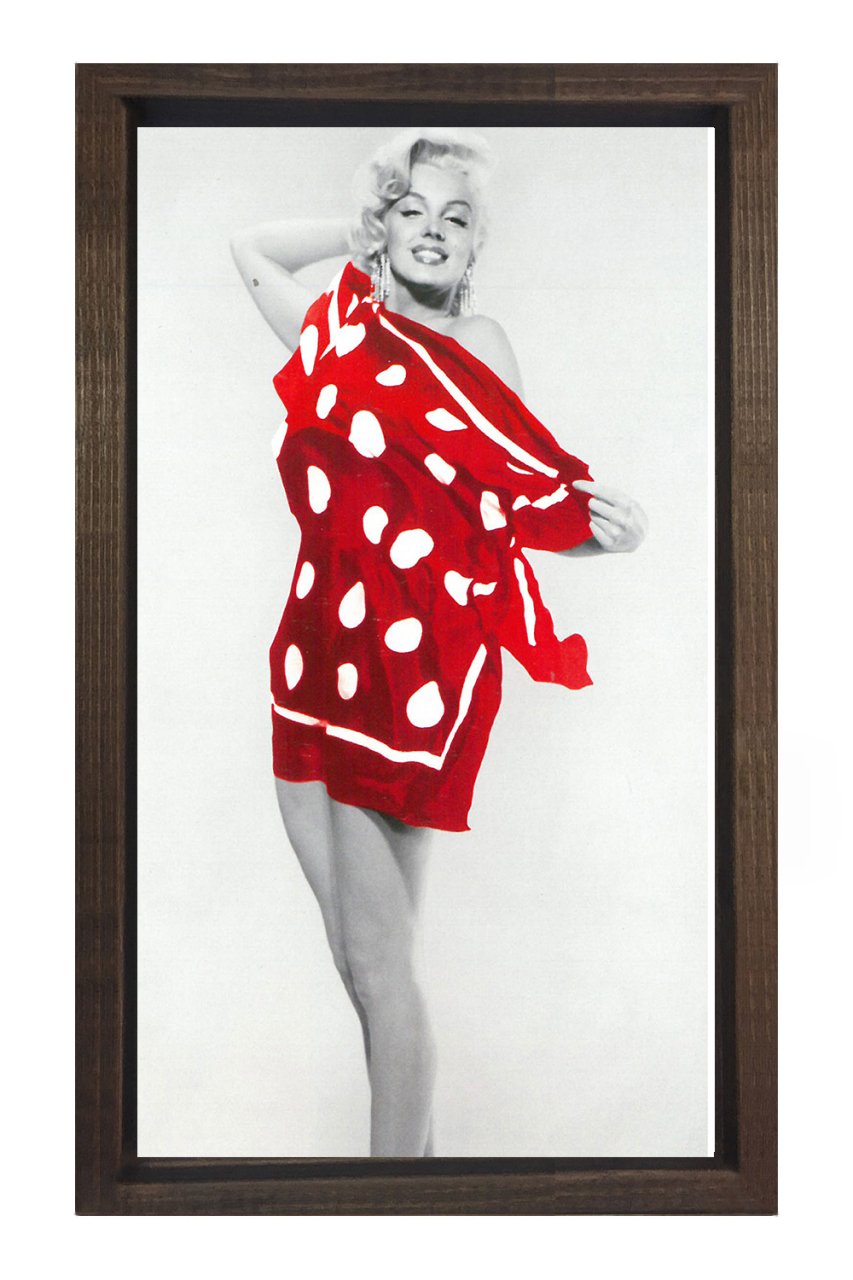 Marilyn Monroe  Tablosu Kahverengi Ahşap Çerçeve - 50x70