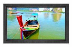 Sakin Göl Ve Kayık Tablosu Siyah Ahşap Çerçeve - 40x60
