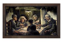 Patates Yiyicileri Tablosu Kahverengi Ahşap - 50x70