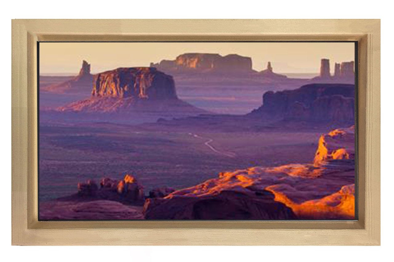 Çöl ve Kanyon Manzarası Tablosu Naturel Ahşap Çerçeve - 50x90