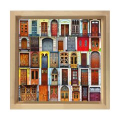 Kapılar Tablosu Naturel Ahşap Çerçeve - 90x90