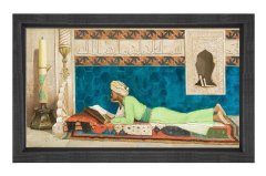 Okuyan Genç Emir  Tablosu Siyah Ahşap Çerçeve - 70x100