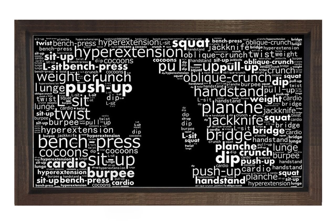 Spor Tipografi Tablosu Kahverengi Ahşap - 70x100