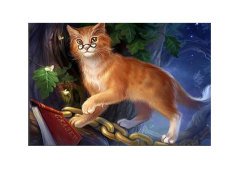 Gözlüklü Çizgi Kedi Tablosu Çerçevesiz - 50x70