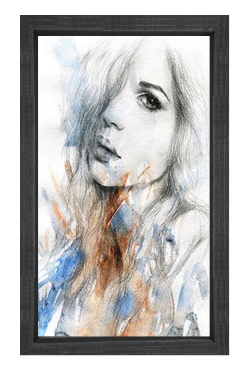 Kadın Yüzü Tablosu Siyah Ahşap - 100x150