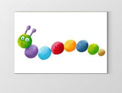 Renkli Tırtıl Tablosu Çerçevesiz - 100x150