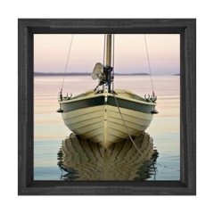 Kayık Tablosu Siyah Ahşap Çerçeve - 90x90