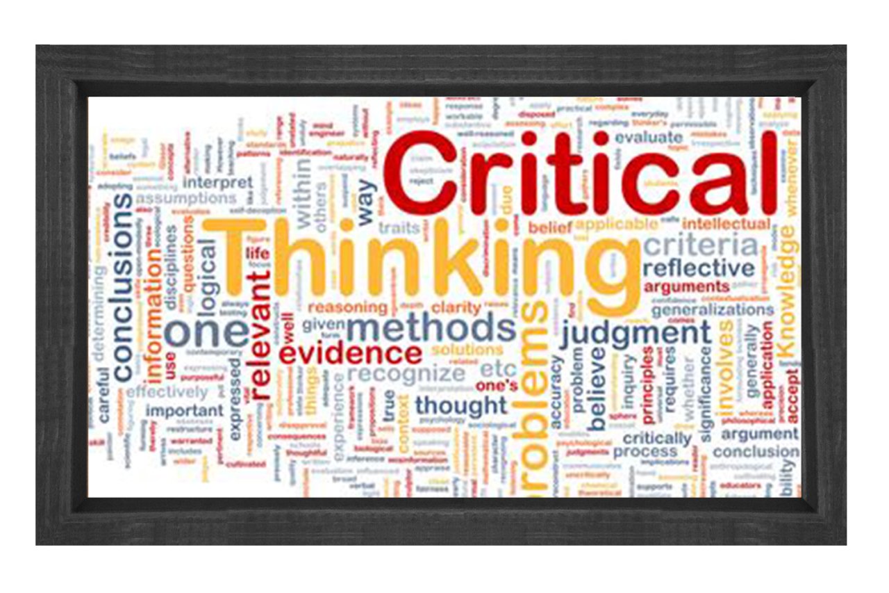 Critical Thinking =Kritik Düşün Tablosu Siyah Ahşap Çerçeve - 50x70