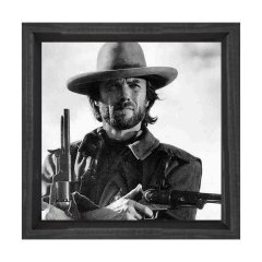 Clint Eastwood  Tablosu Siyah Ahşap Çerçeve - 100x100