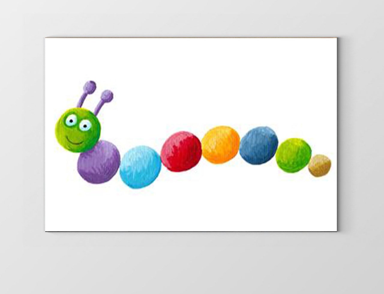 Renkli Tırtıl Tablosu Çerçevesiz - 45x30