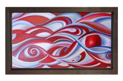 Soyut Reprodüksiyon Tablosu Kahverengi Ahşap - 50x90