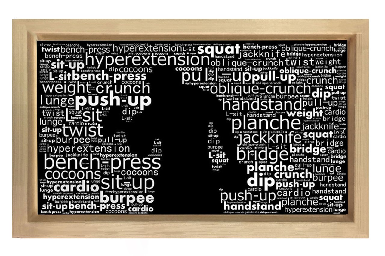 Spor Tipografi Tablosu Naturel Ahşap - 50x70