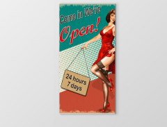 We Are Open Tablosu Çerçevesiz - 50x90