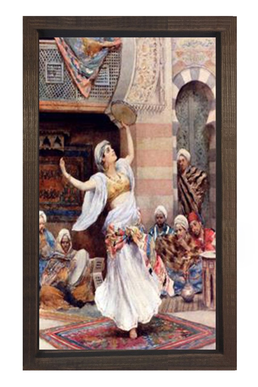 Çalgı Çengi Tablosu Kahverengi Ahşap Çerçeve - 45x30