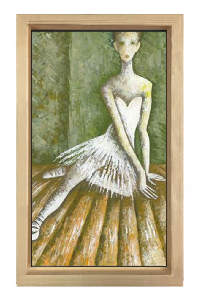 Balerin Tablosu Naturel Ahşap Çerçeve - 100x200