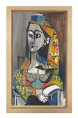 Woman With Turk Costume  Tablosu Naturel Ahşap - 45x30