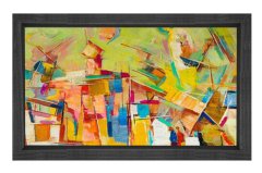 Soyut Reprodüksiyon Tablosu Siyah Ahşap - 100x150