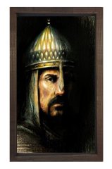 Sultan Alpaslan Tablosu Kahverengi Ahşap Çerçeve - 45x30
