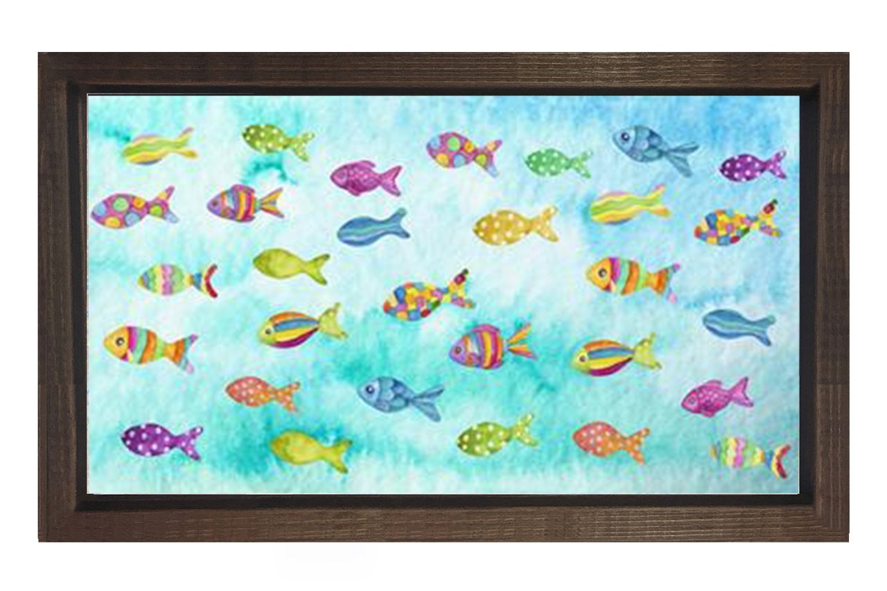 Balıklar Tablosu Kahverengi Ahşap Çerçeve - 100x150