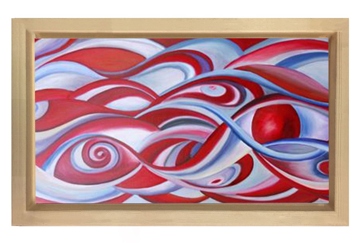Soyut Reprodüksiyon Tablosu Naturel Ahşap - 40x60